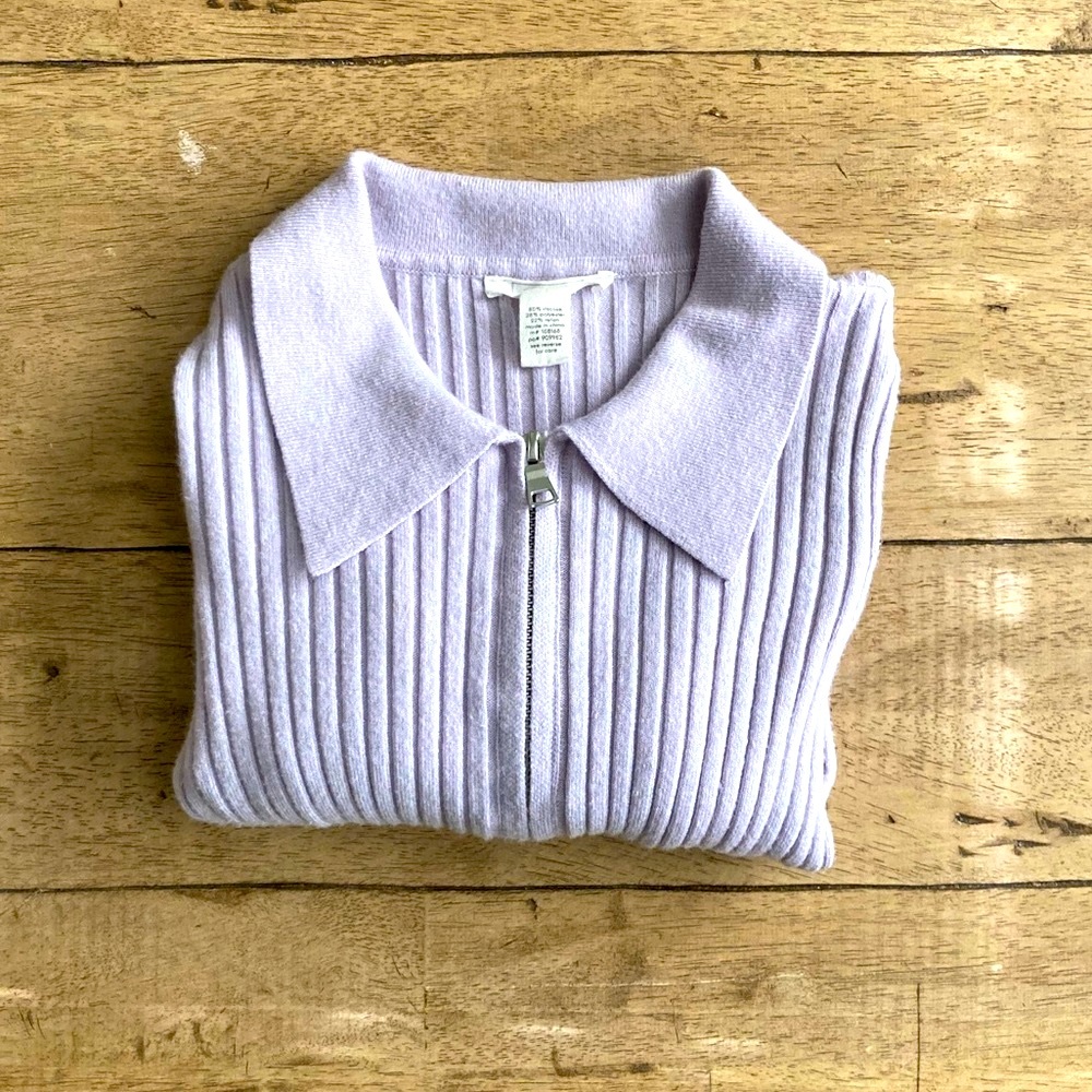 Tilly’s Lavender Zip Up Sweater